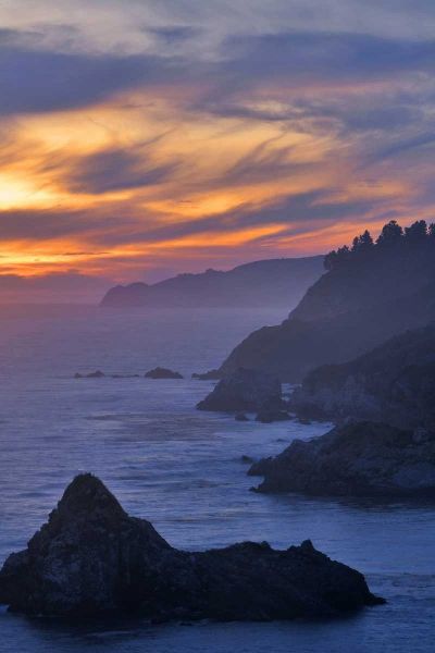 CA, Big Sur Coastal scene at sunset